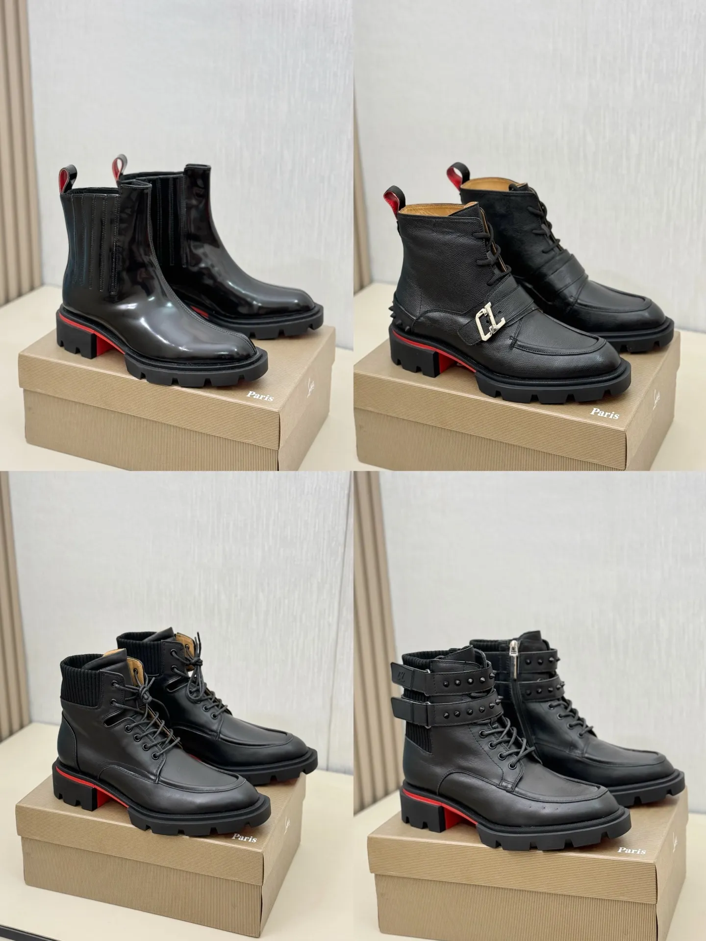 [CL～High-end men’s red-soled shoes] Top P: 940💰. Size: 39-44 (38.45.46 can be customized) 🆑Top original purchase agent Imported open-edge bead fabric and water-dyed cowhide inside 🉑️ Imported TPU rubber sole, wear-resistant and non-slip, full of European style.